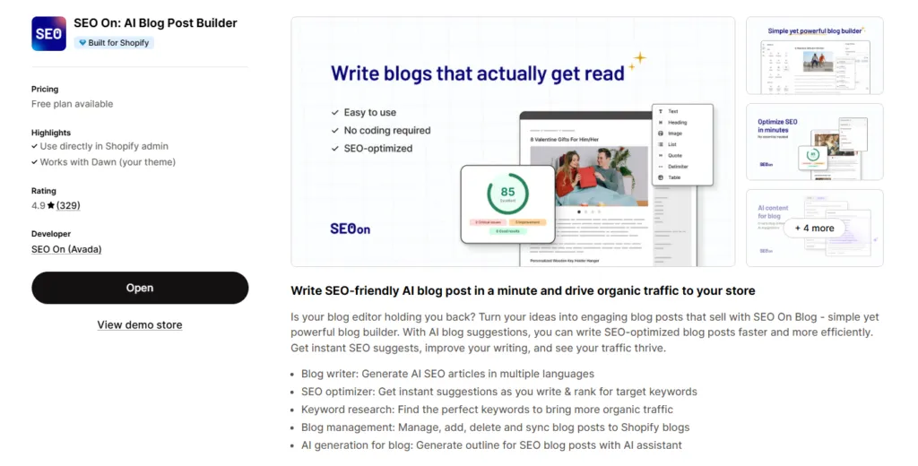 SEO On: AI Blog Post Builder